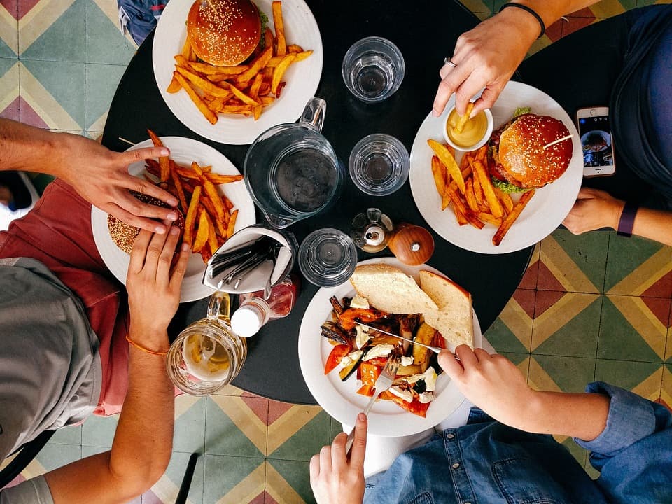 round table with food on top